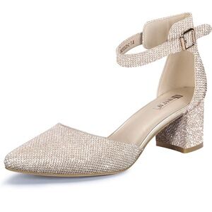 Elegant Glitter Block Heel Sandals